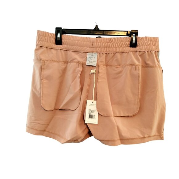 Womens Harbor Pink Swell Shorts By Free Fly XL Coconut Charcoal & Spandex Drawst - Picture 4 of 8